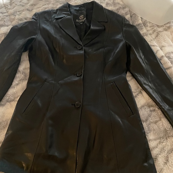 VINTAGE  LEATHER  y2k  black leather jacket Size XL - Picture 4 of 14